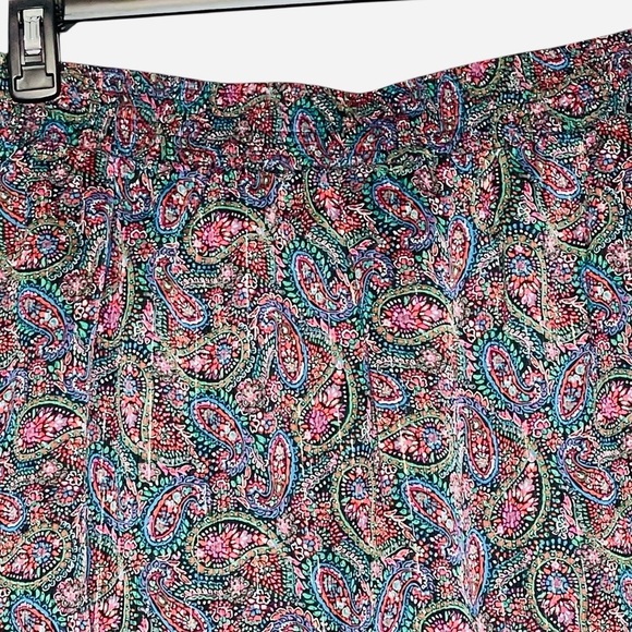 Loft Shimmer Paisley Tiered short Skirt size Large - Picture 6 of 13